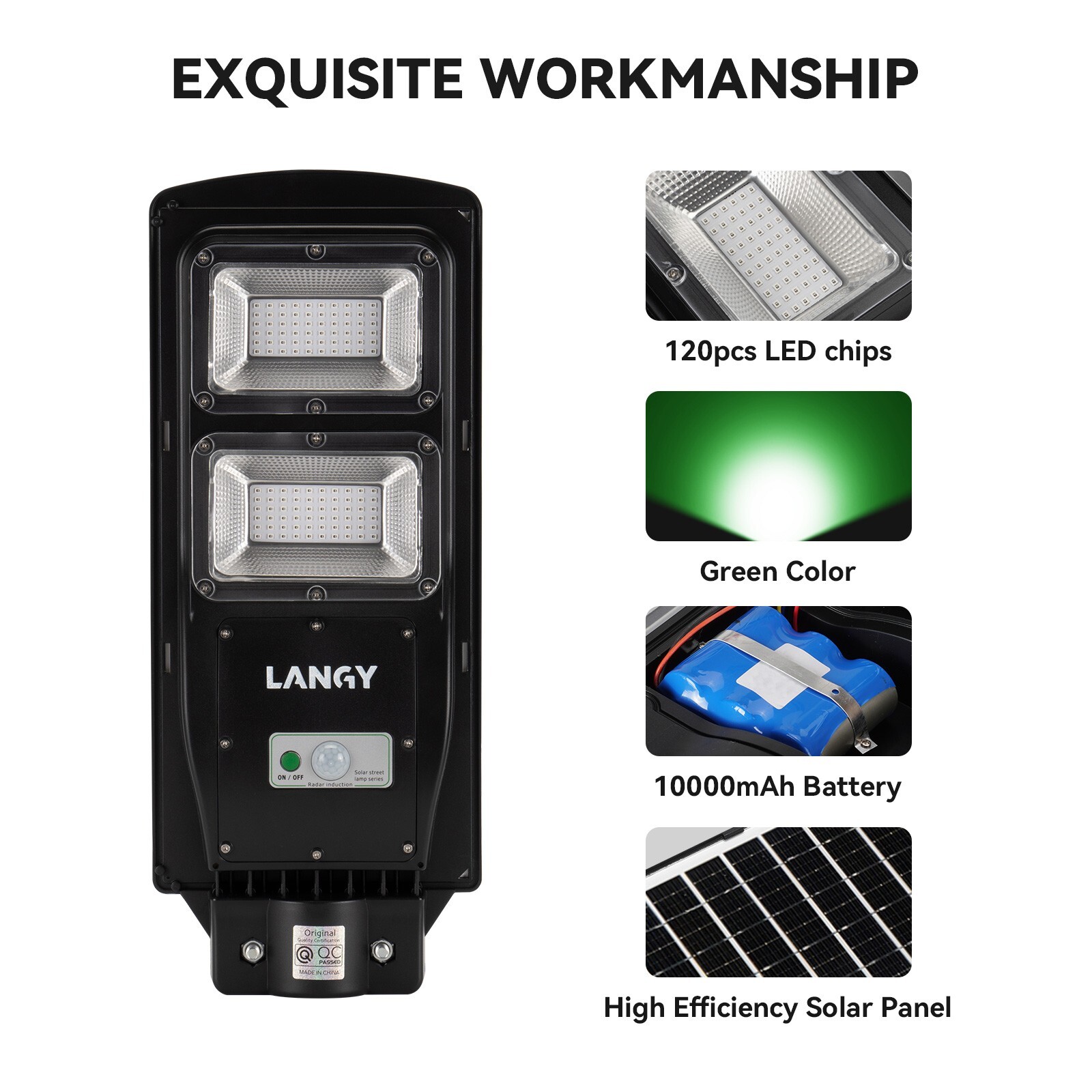 LANGY Solar hog light for hunting ,motion active green Light for Hunting