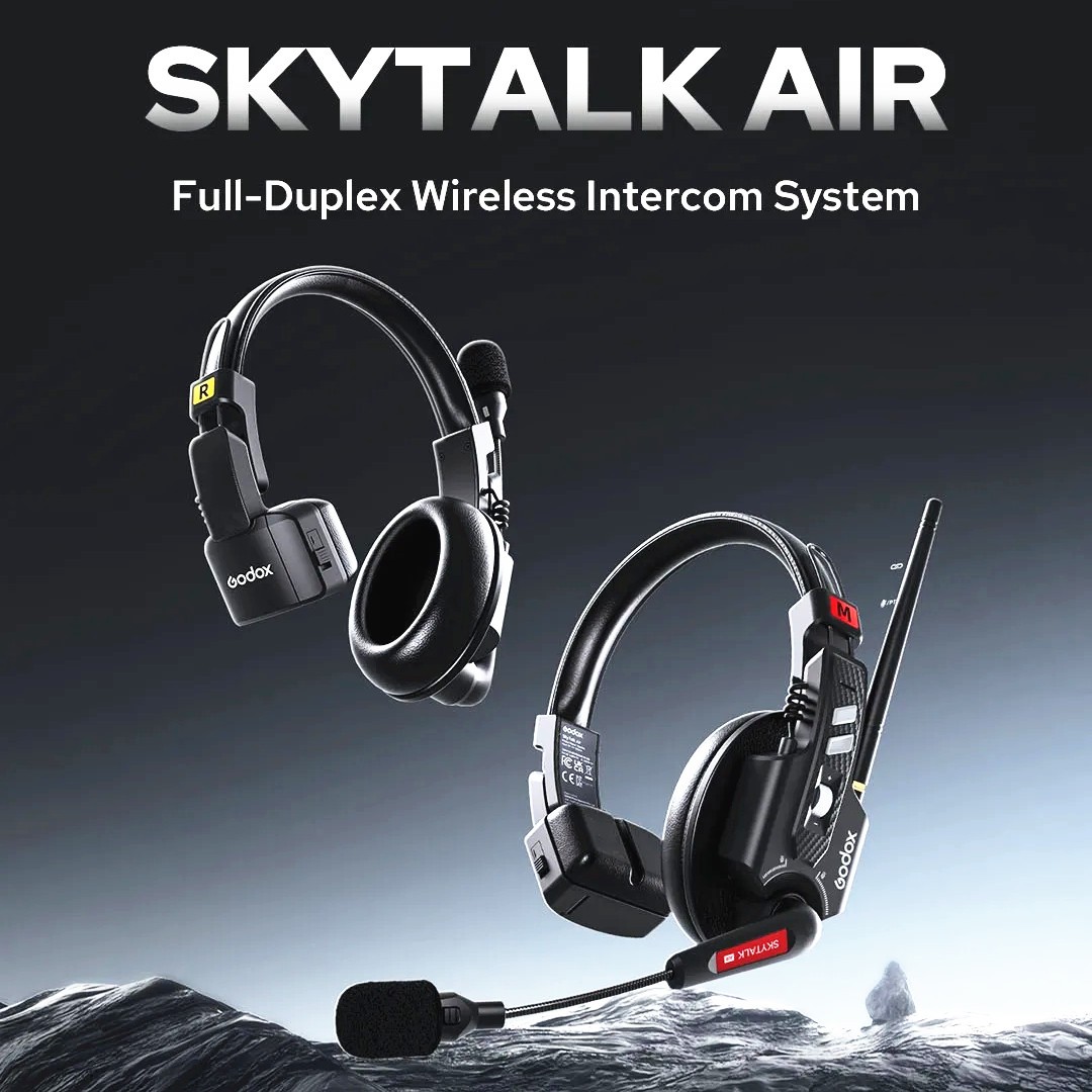 Godox SkyTalk Air 3S 2.4g Full-Duplex Wireless Intercom Headset System 3-Person