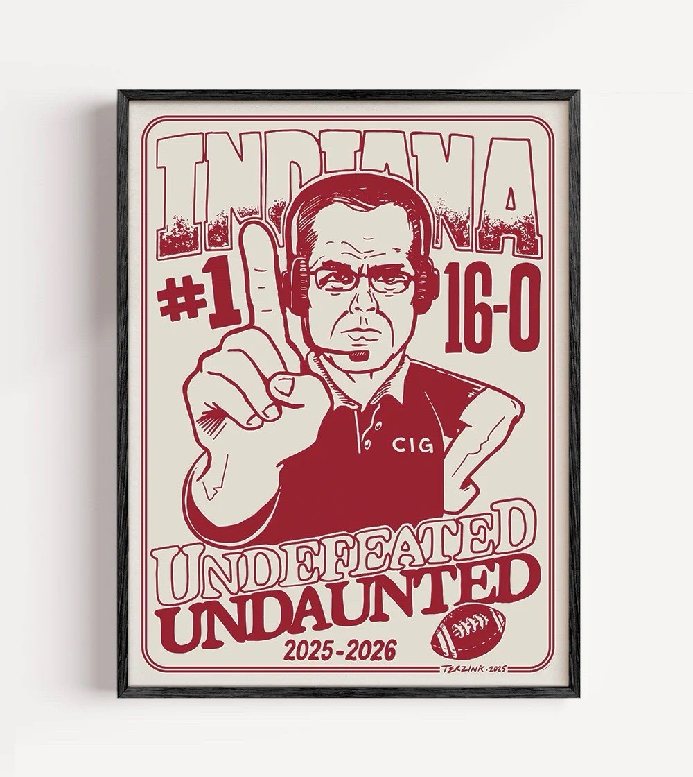 IU Undefeated Poster (24"x18") - Indiana Football Poster - Cignetti IUFB