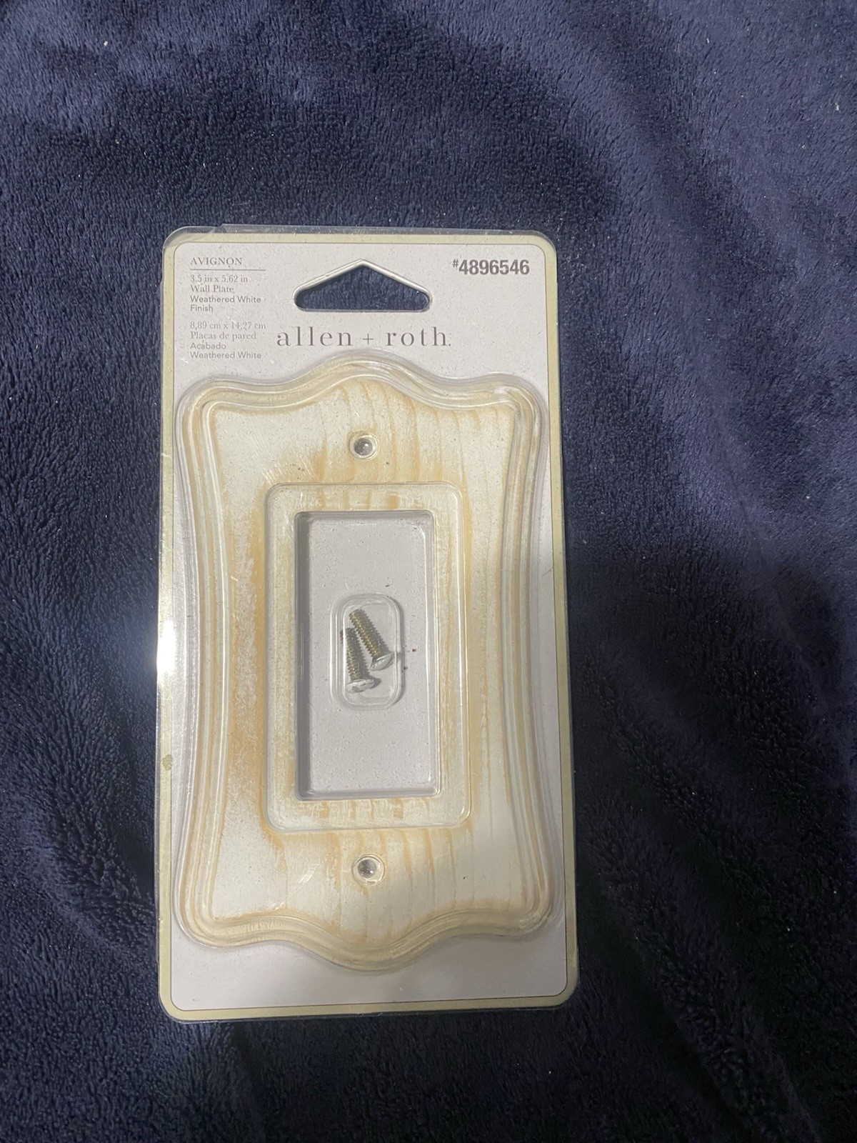 Allen + Roth Wall Plate 4896546 Weathered White Finish 3.5x5.62 In New In Pkg
