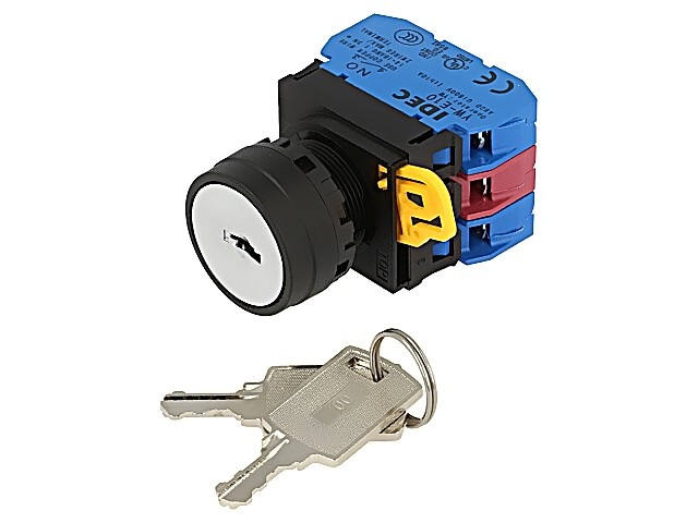 YW1K-3AE21 Switch: Rotary Switch with Key 22mm Rod.Pos: 3 Black IDEC
