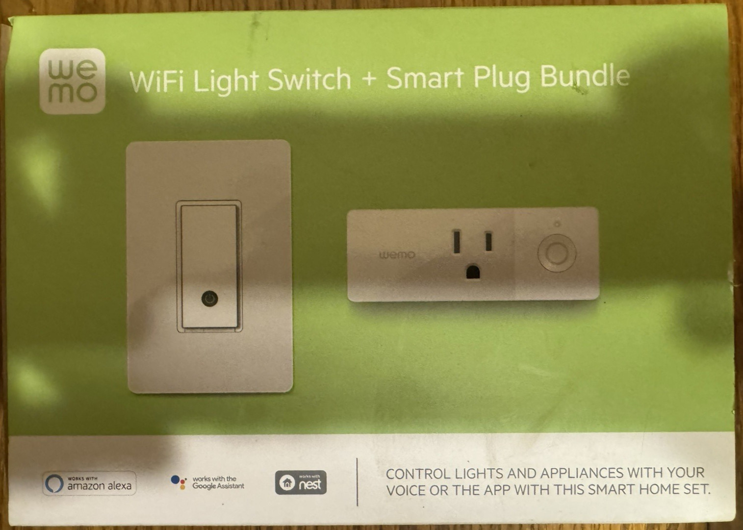 WeMO WiFi Light Switch + Smart Plug Bundle  w/Voice Control WLSP3063-BDL