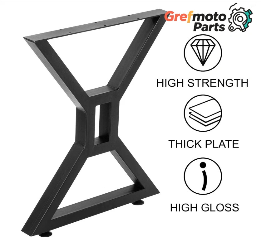 Grefmoto Pair 28" X-Shaped Metal Table Legs DIY Office & Dining Table Legs