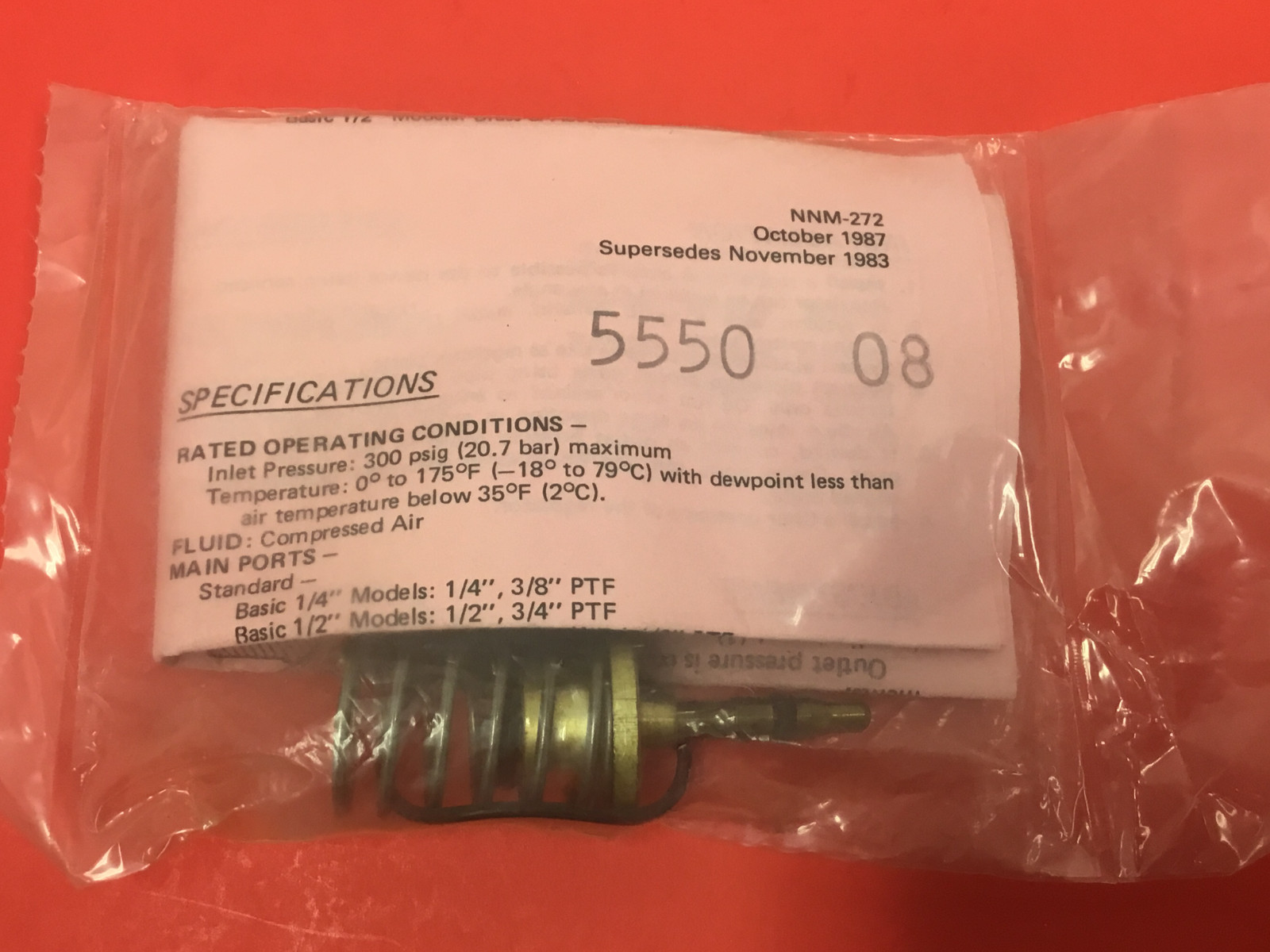 NORGREN - P/N: 5550-08 - Compressed Air Regulator Valve Repair Kit - NEW