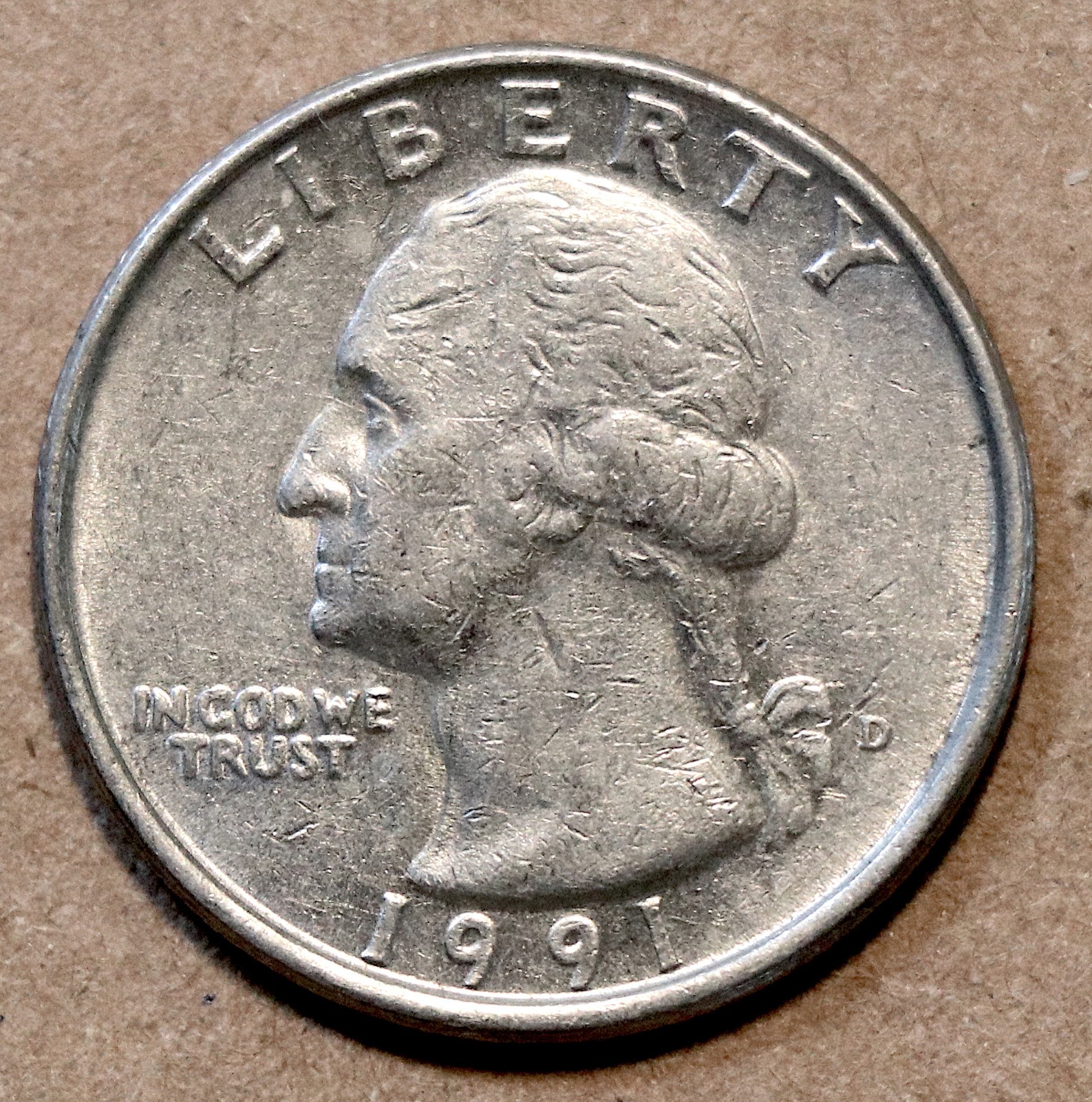 1991 D Washington Quarter circulated