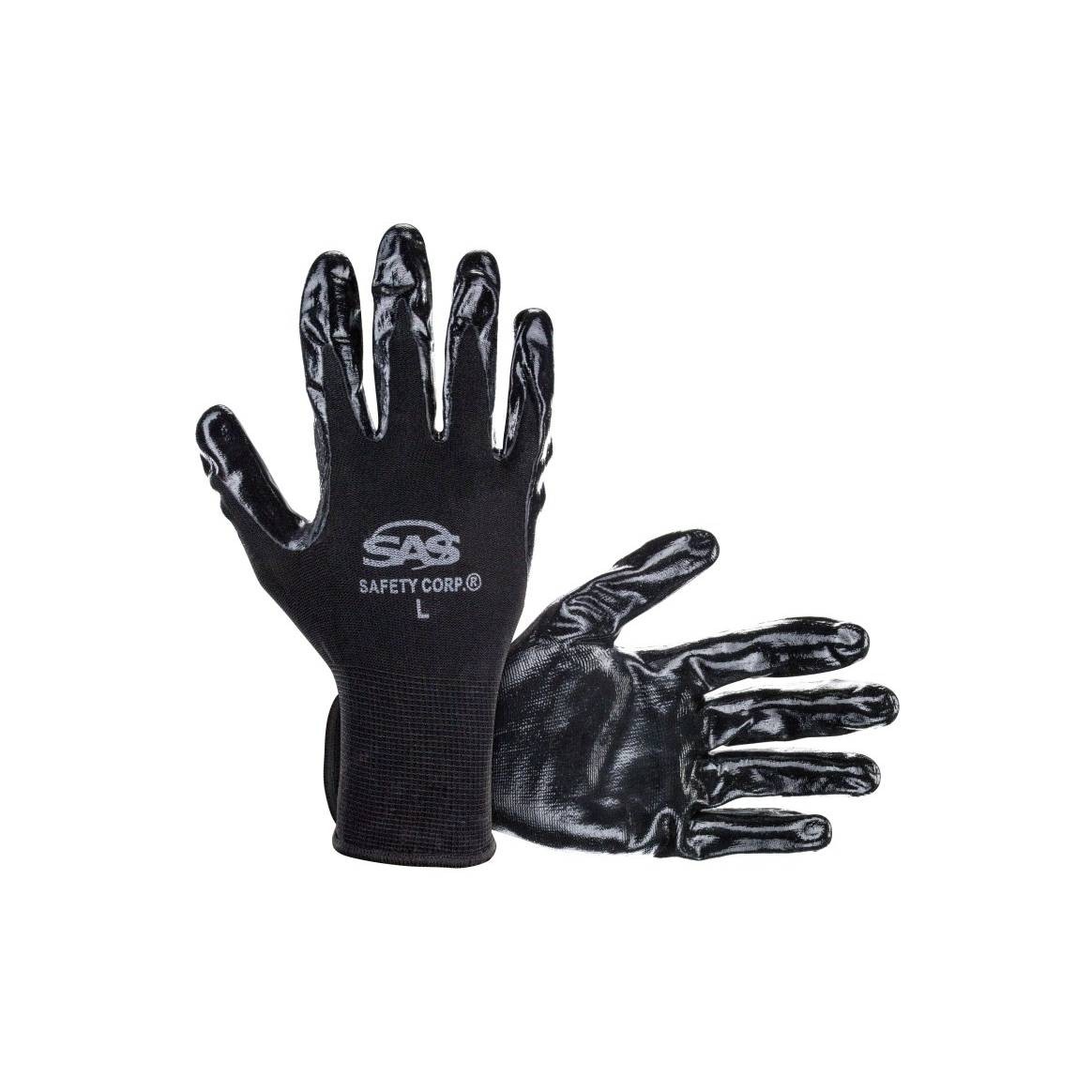 SAS 640-1908 PawZ Nitrile Coated Palm 15 Gauge Gloves, Medium
