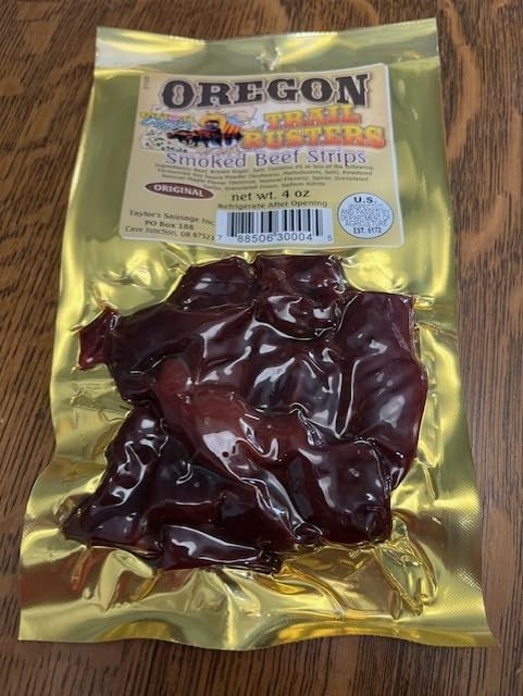 Taylor's Sausage Oregon TrailBusters smoked Beef strips Original 4 oz