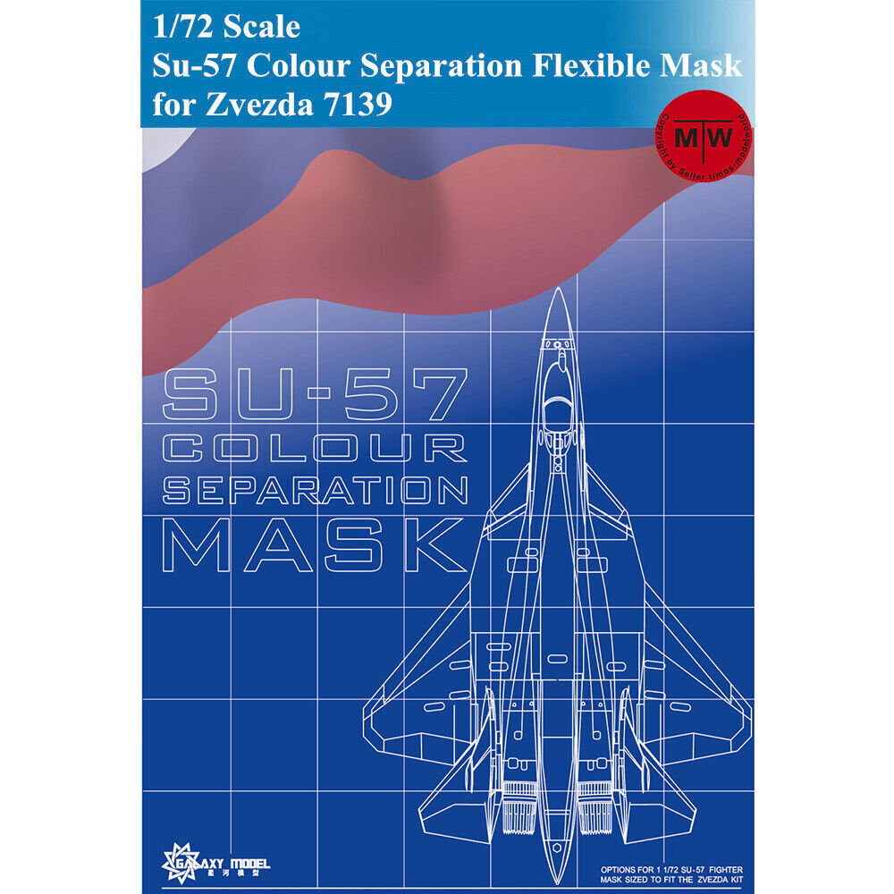 GALAXY D72002 1/72 Scale  Su-57 Colour Separation Flexible Mask for Zvezda 7139