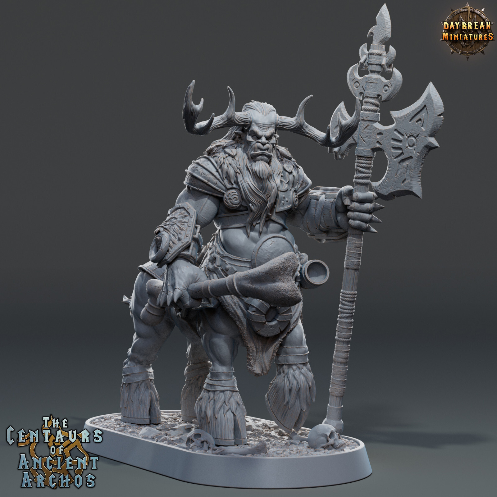 Centaur Lord Steelbone | DayBreak Miniatures | Compatible with D&D/AOS