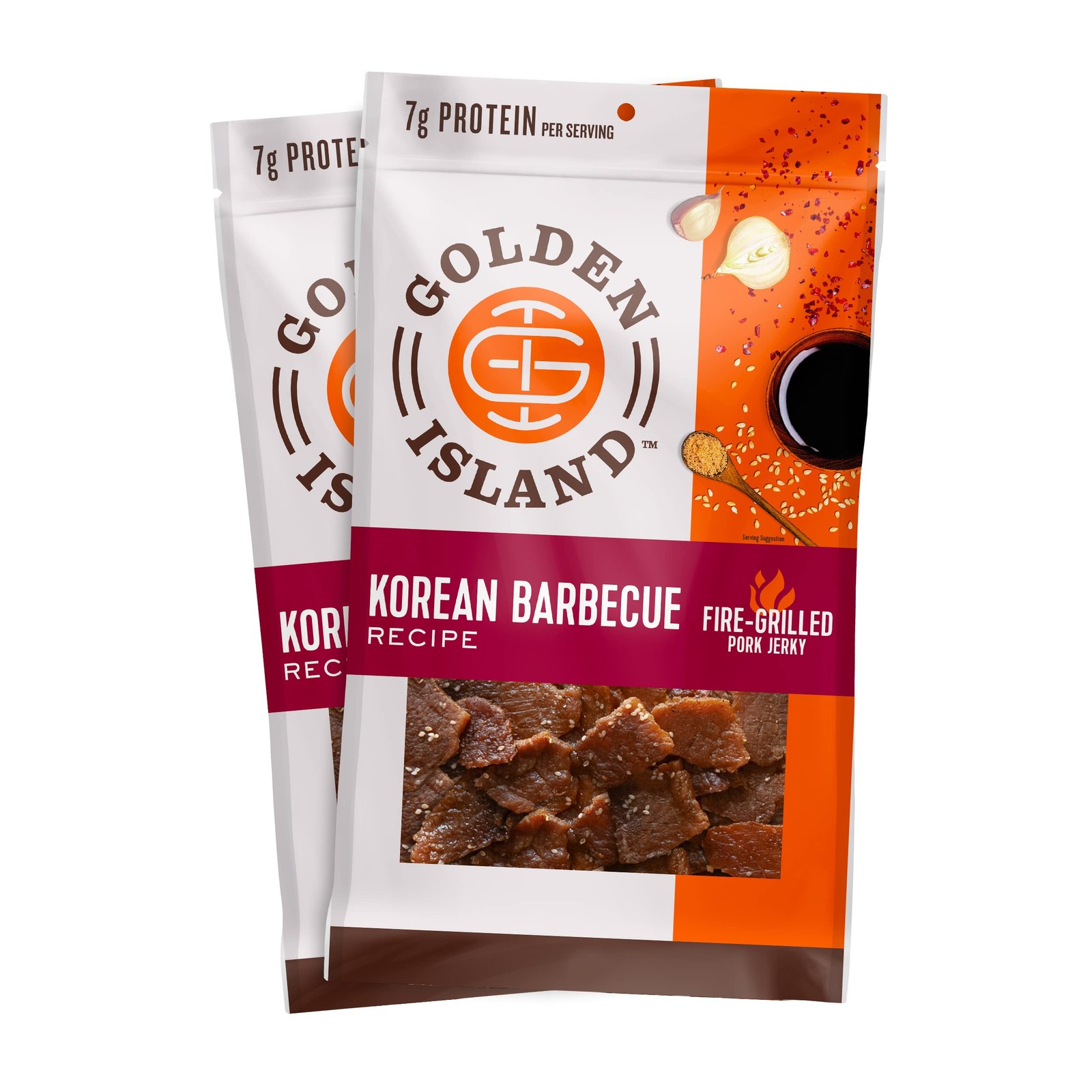 Golden Island Pork Jerky 9Oz Pack Of 2 Korean Bbq Protein Snack Gluten Free