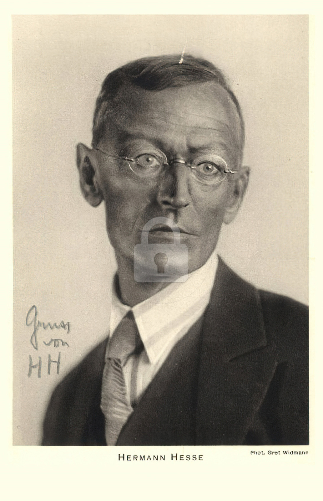 Hermann Hesse Signed RPPC Photo Postcard Copy