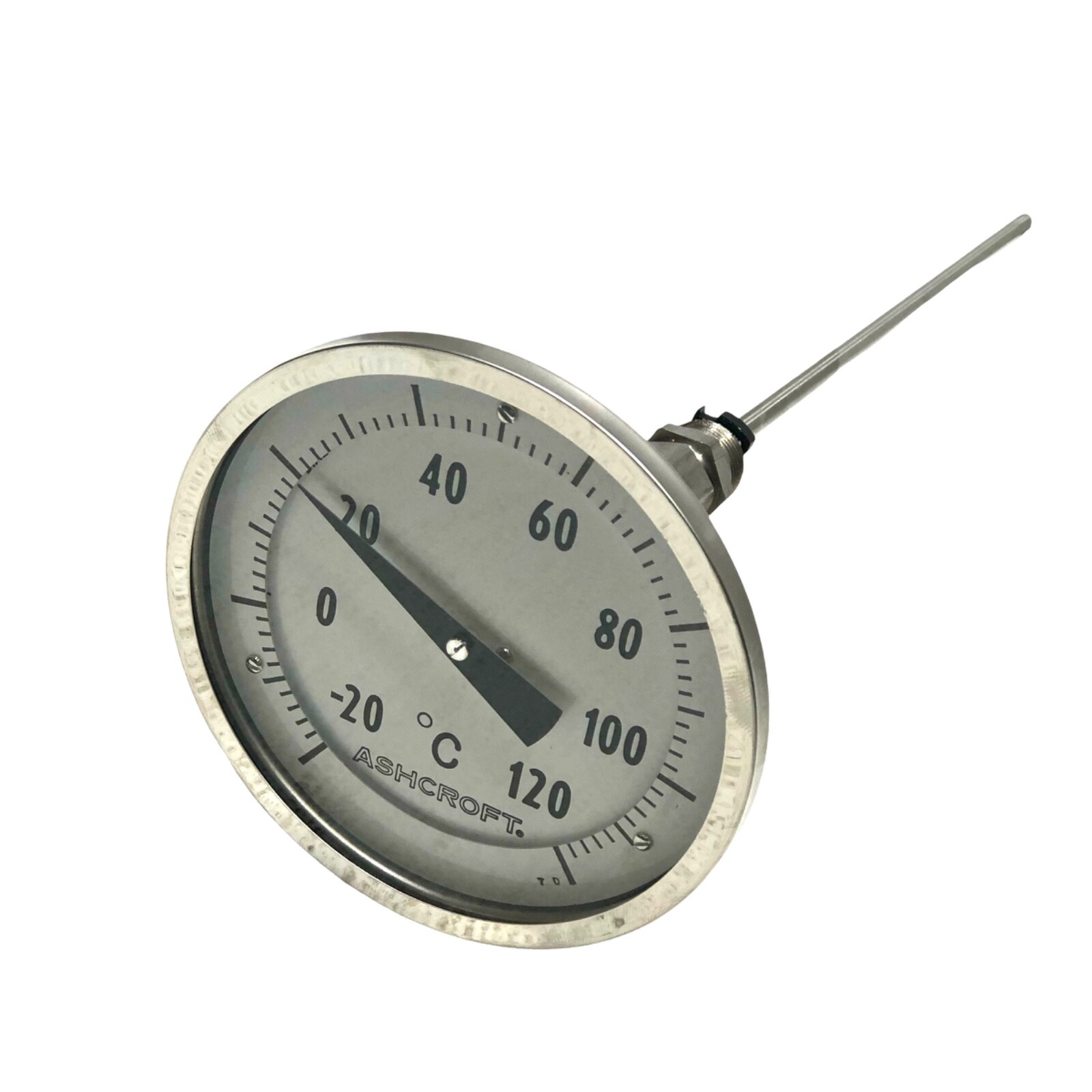 Ashcroft 5" Bimetal Thermometer -20°C - 120°C 12" Every Angle Stem 1/2" NPT