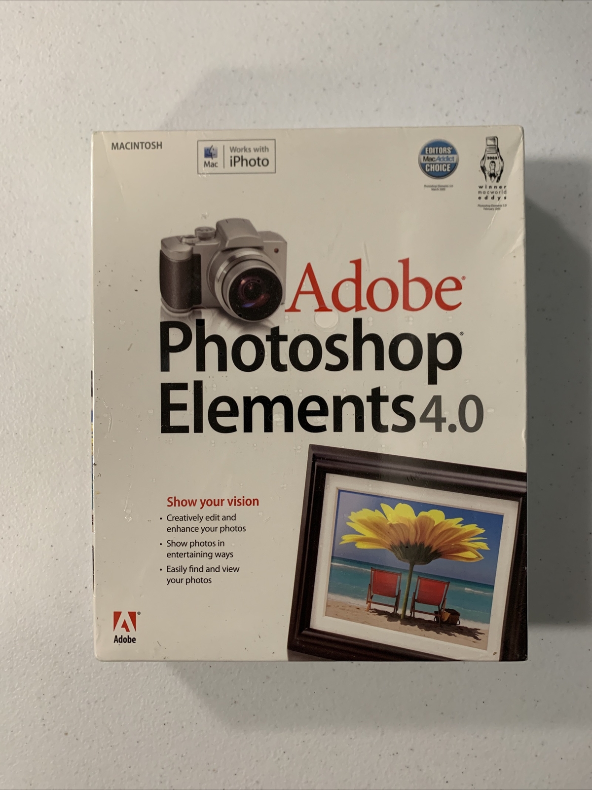 2006 Adobe Photoshop Elements 4.0 for Mac Sealed *Box Wear*