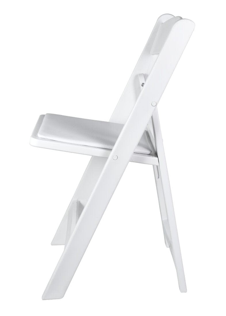 White SuperResin™ Folding Chair with Stainless Steel Hardware by Chivari