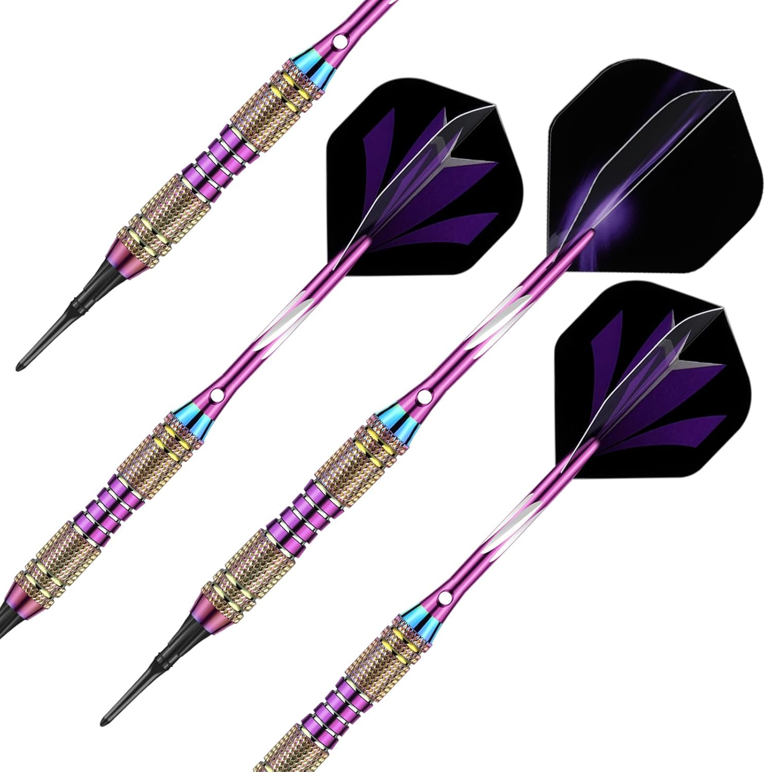 Soft Tip Darts Set 18/20 Grams - Professional Darts Plastic Tip with Brass Barre
