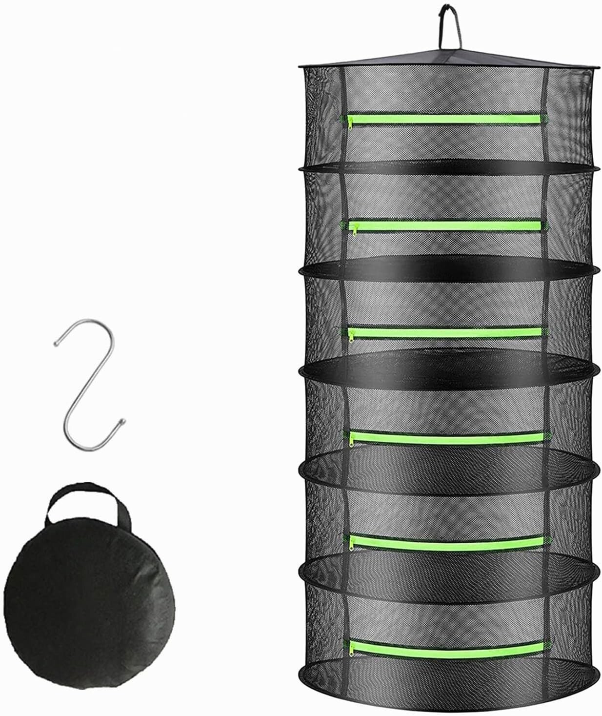 6 Layer Food Dehydrator Rack Tray Hanging Solar Fruit Herb Drying Rack Collapsib