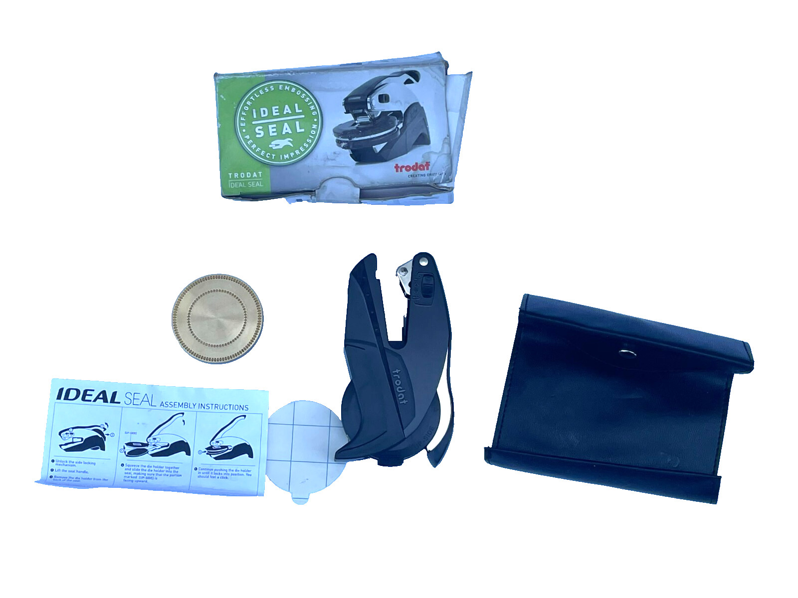 Trodat Ideal Seal Embossing Press, Black 2" Handheld
