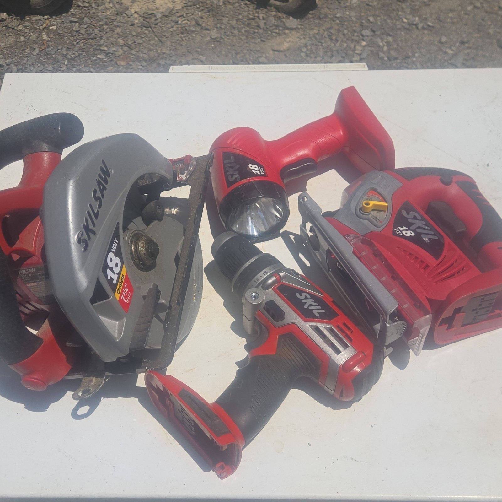 SKIL 18V Cordless 4-Piece Power Tool Set: Circular Saw, Drill, Jigsaw, Light