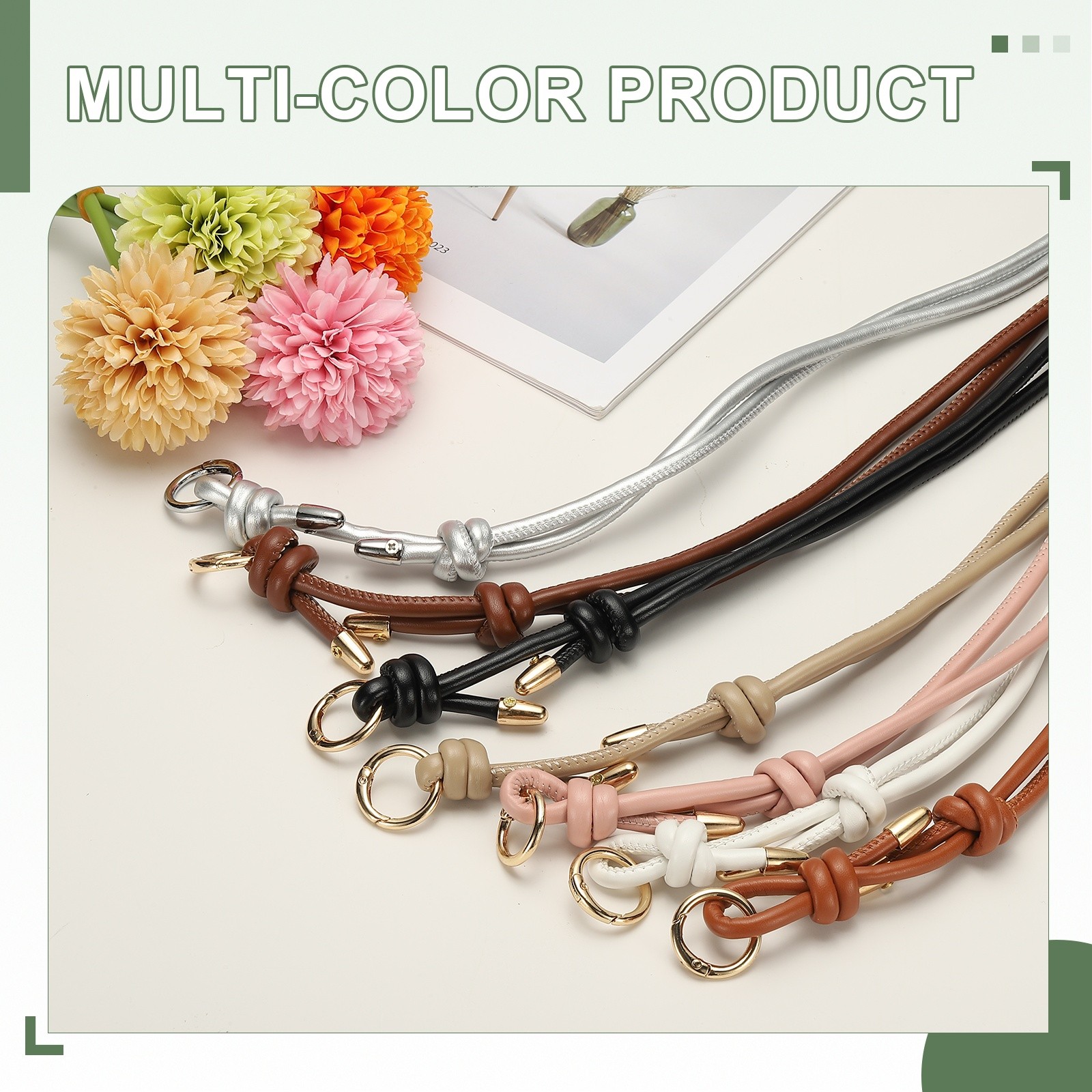 2Pcs Leather Purse Strap 34.65" Strap Replacement with Buckle, Light Brown