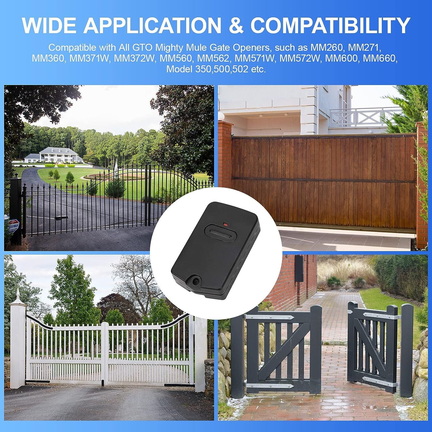 2 for GTO Mighty Mule Gate Opener Remote Control Transmitter 318MHz RB741 FM135