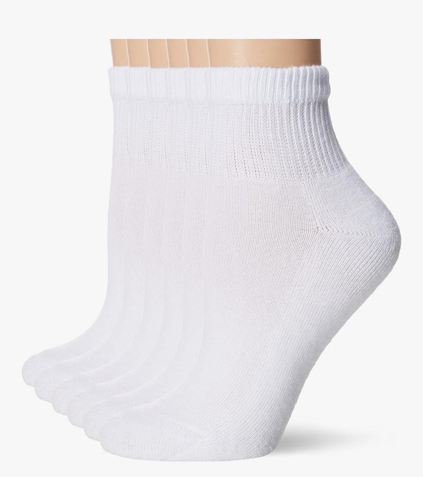 Hanes Premium cool cushioned  Women's 8-Pack Comfort Toe Seamed Ankle Socks