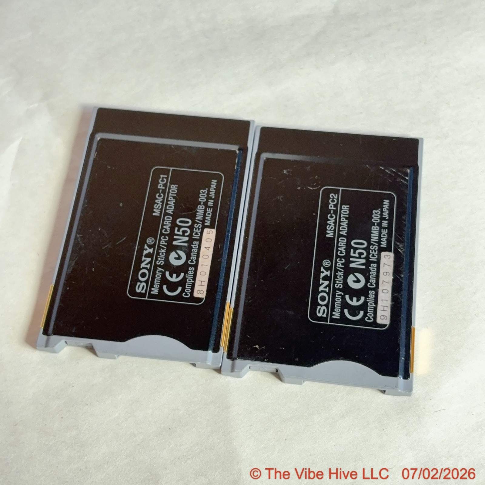 Sony MSAC-PC1 & MSAC-PC2 Memory Stick PC Card Adapters Genuine
