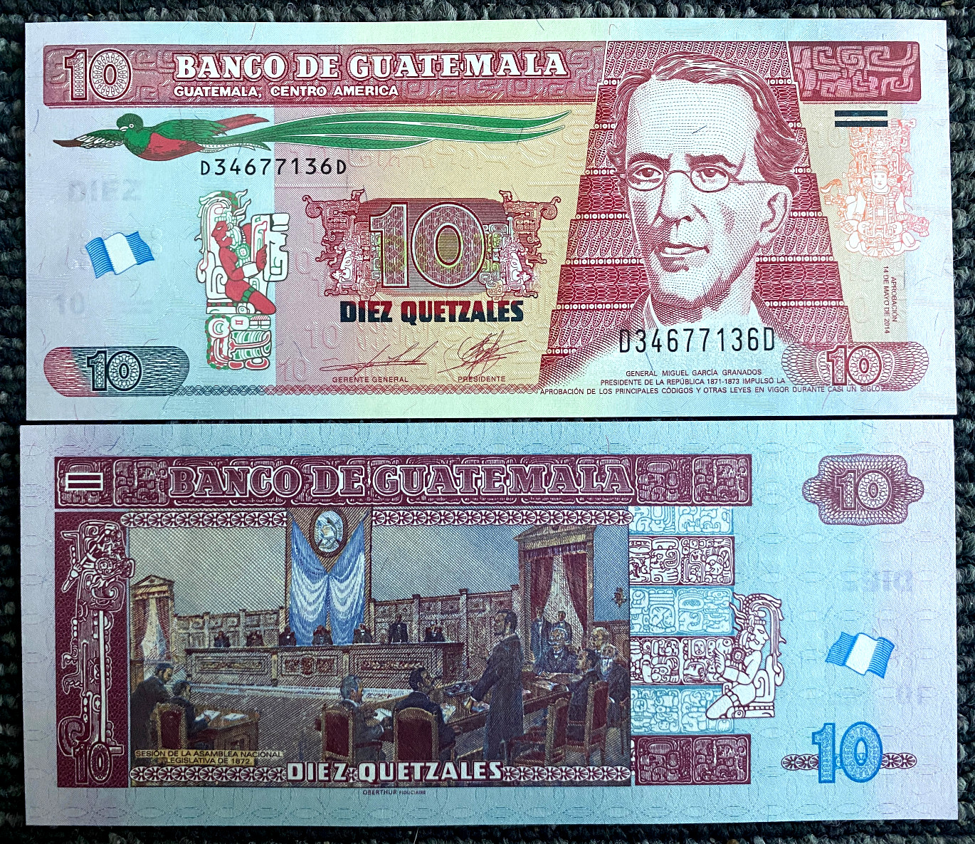 Guatemala 10 Quetzales 2014 Banknote World Paper Money UNC Bill Note
