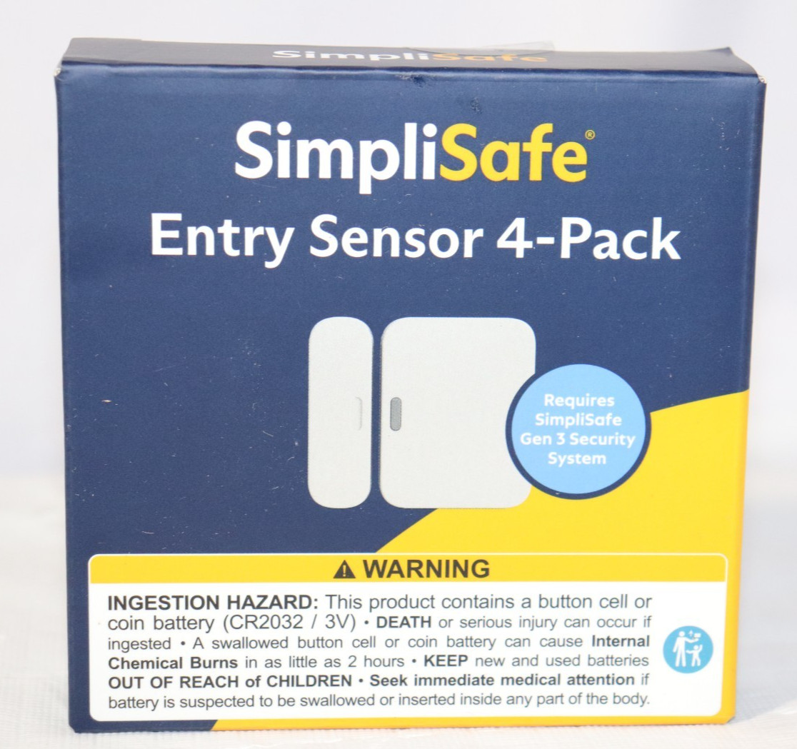 SimpliSafe Entry Sensor 4 Pack Door Window Wireless Contact Gen 3 ES3 White New