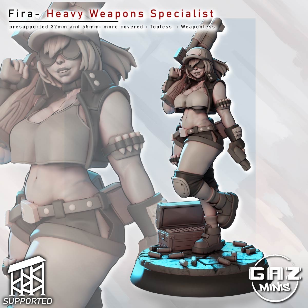 Female Imperial Guard Weapons SpecialistGaz Minis 32mm or 75mm miniature figure