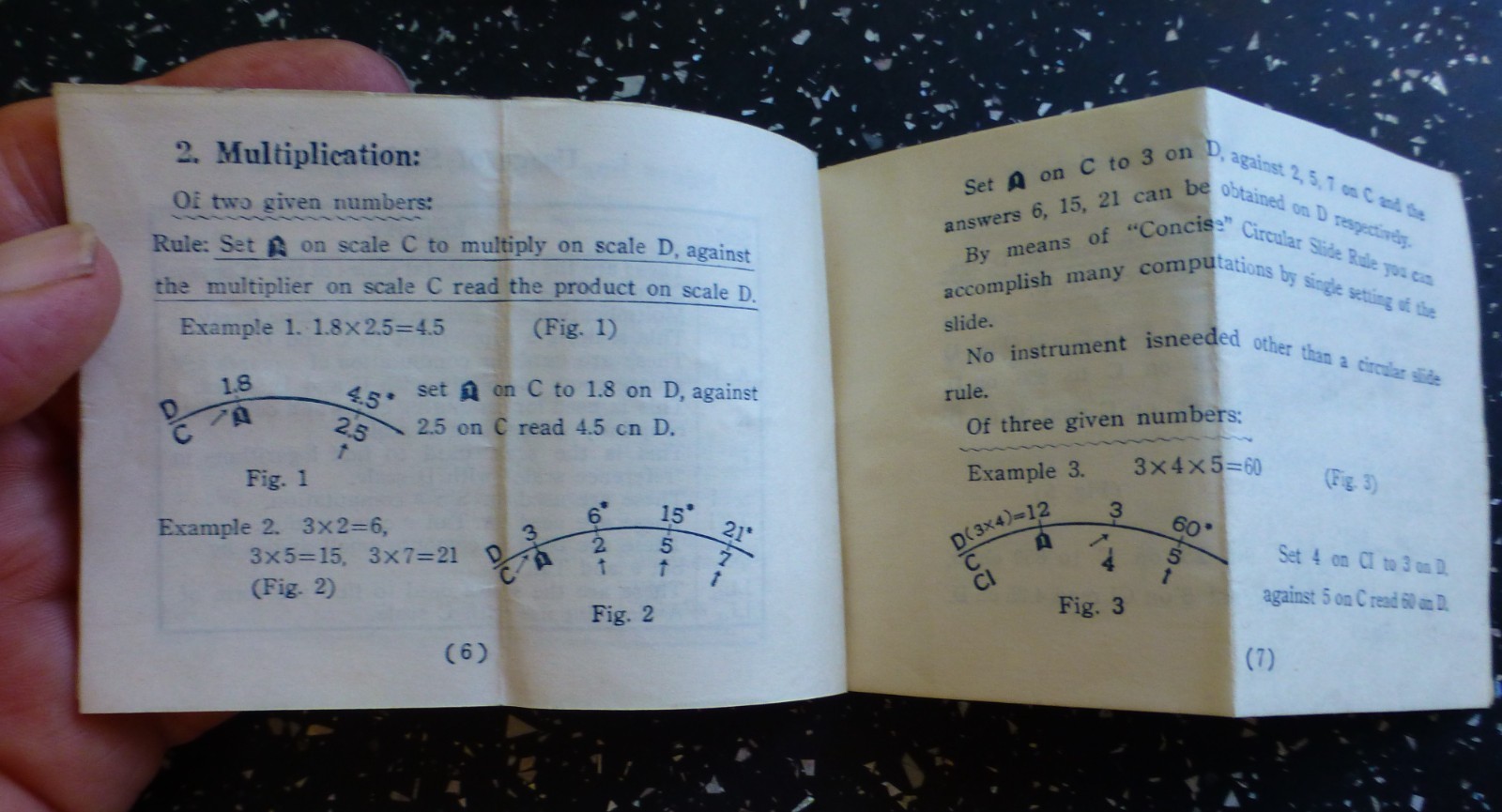 Vintage Concise Circular Slide Rule Instructions + Case British Crane Excavator