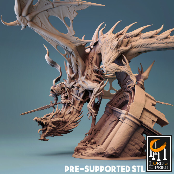 DREAD LORD ON BLACK CURSED ZOMBIE DRAGON D&D RPG War Gaming Lord of the Print
