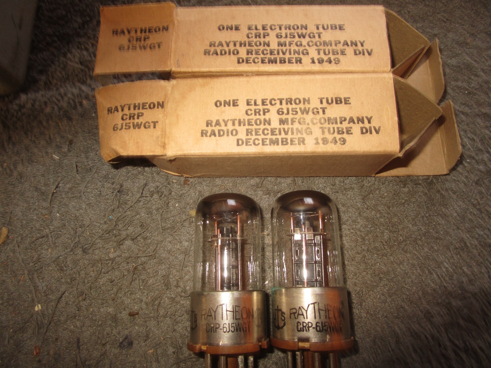 (2) Mint Matched NOS NIB Raytheon 6J5WGT      Ham Radio   Audio   Tubes