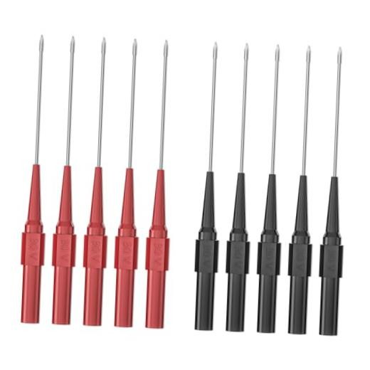 10PCS Back Probe Kit with 4mm Banana Socket (0.7mm Needle) | Non Red-Black