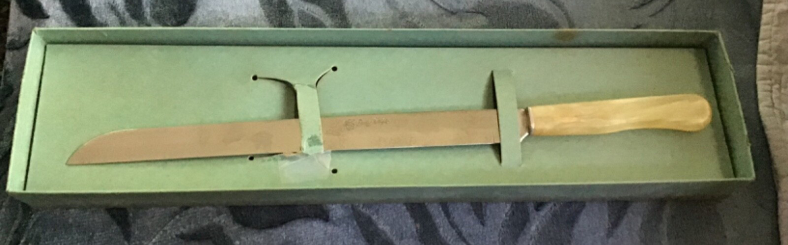 VTG. 15 Inch Bride's Knife for Cake Carving in original carton, blue/ white box