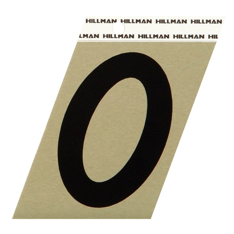 Hillman 3 in. Reflective Black Vinyl Self-Adhesive Number 0 (3-pack)