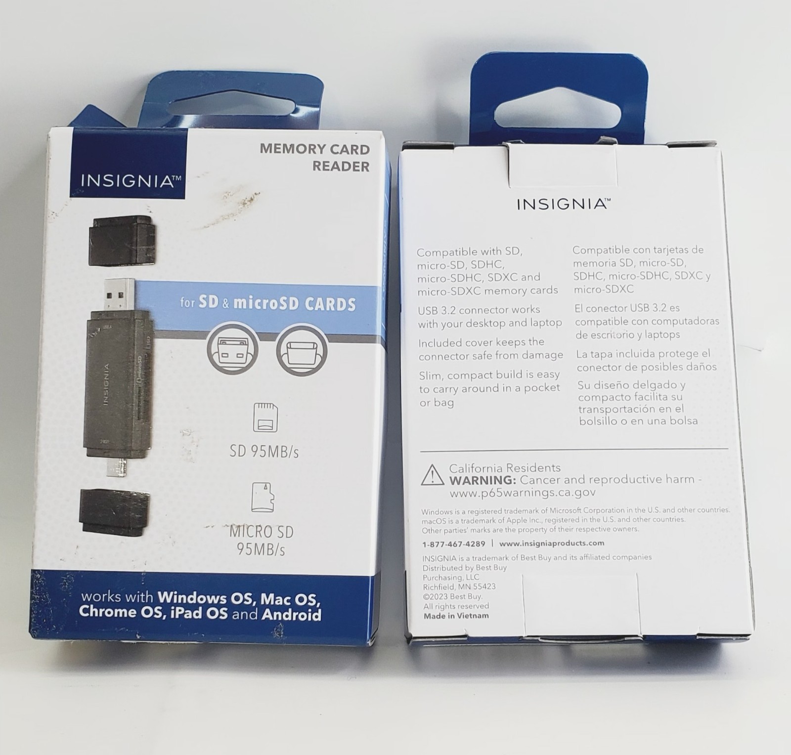 PACK OF 2 Insignia USB-C usb to SD microSD Memory Card Reader  NS-CRSA1