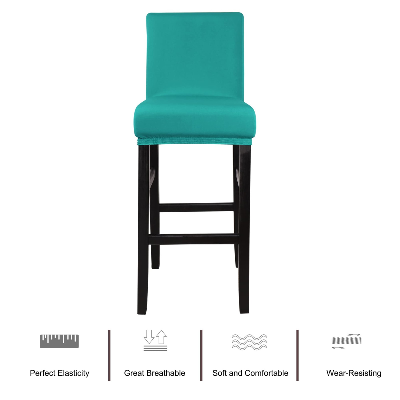 Stretch Bar Stool Covers, Pub Counter Height Side Chair Covers with Elastic B...