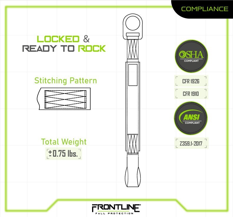 Frontline COS06R Concrete Embed 6' Anchor Strap D-Ring End