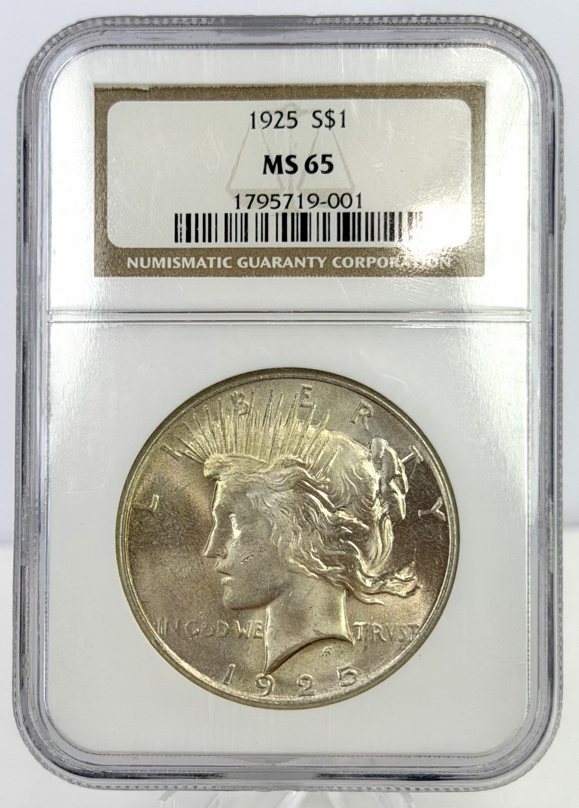 1925 Peace Dollar NGC MS65 Gen 12 Holder 90% Silver Better Holder