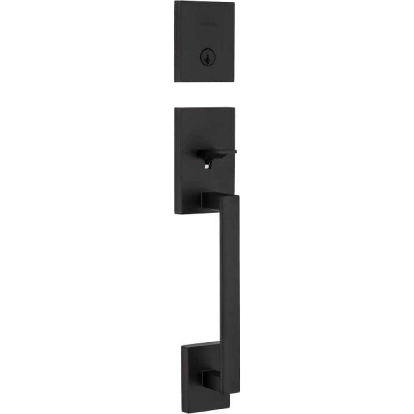 Kwikset San Clemente Exterior Keyed Entry Handleset, SmartKey, Matte Black