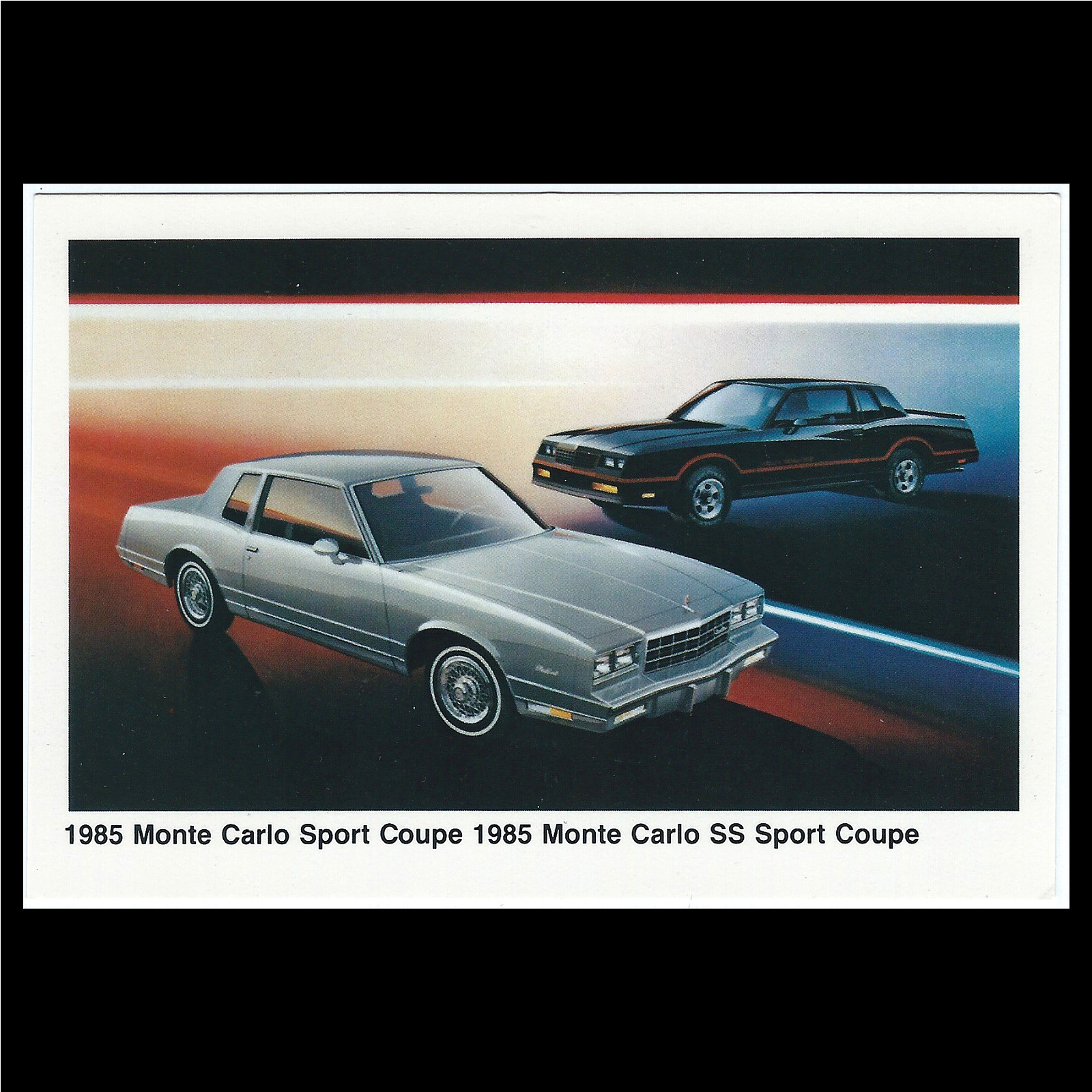 1985 Chevrolet MONTE CARLO SS Sport Coupe: Original Dealer Promotional POSTCARD