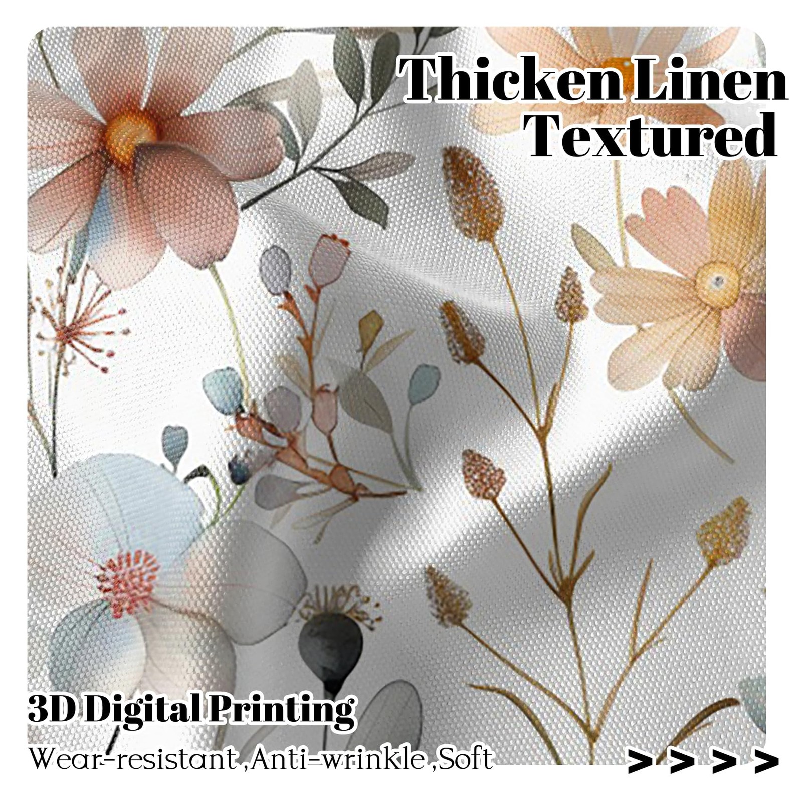 42 x 63 Inch Watercolor Boho Flower Curtains for Bedroom Wildflower Rustic Fl...