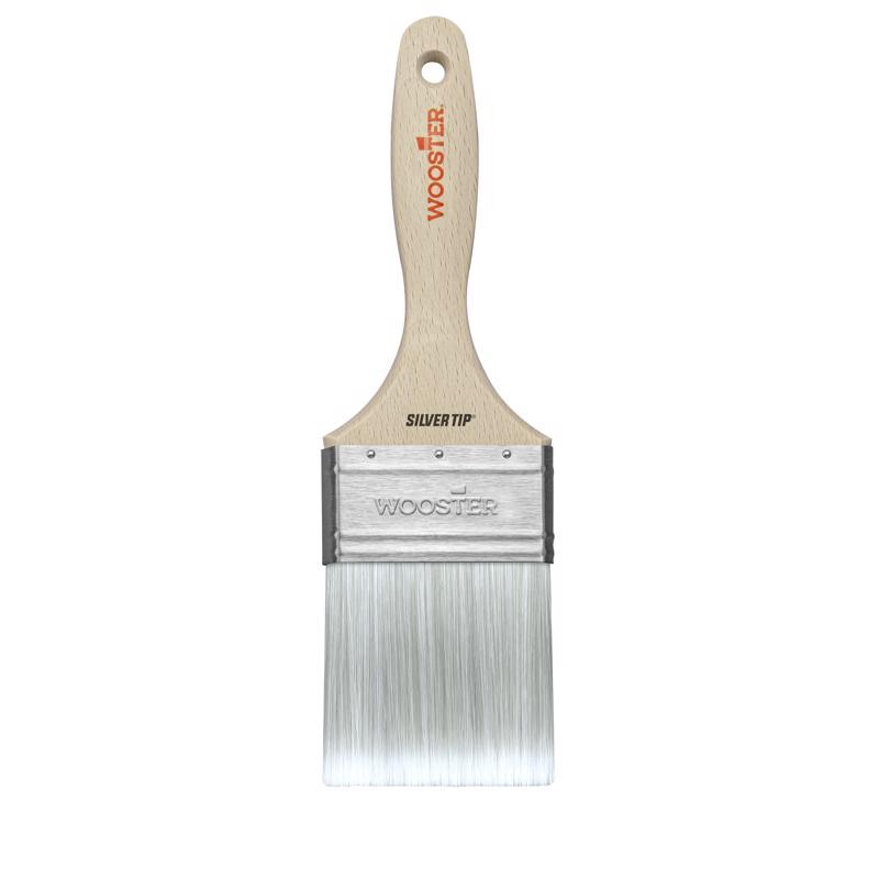 Wooster 5222-3 Silver Tip Wood Handle Polyester Blend Flat Paint Brush 3 W in.