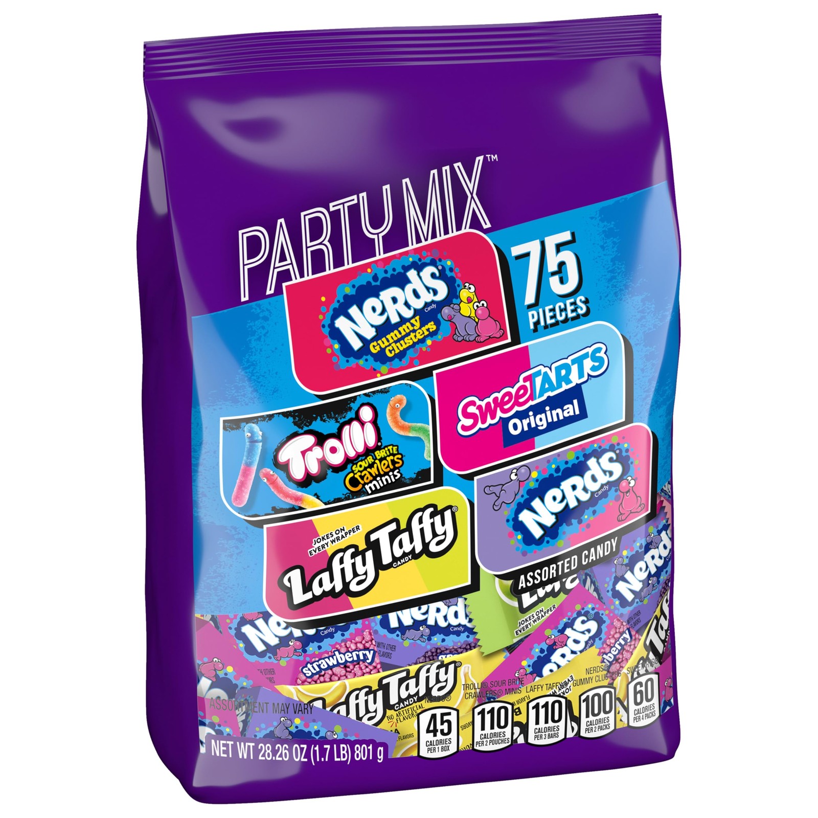 SweeTARTS Variety Party Mix, Individually Wrapped Assorted Candy (75 Count)