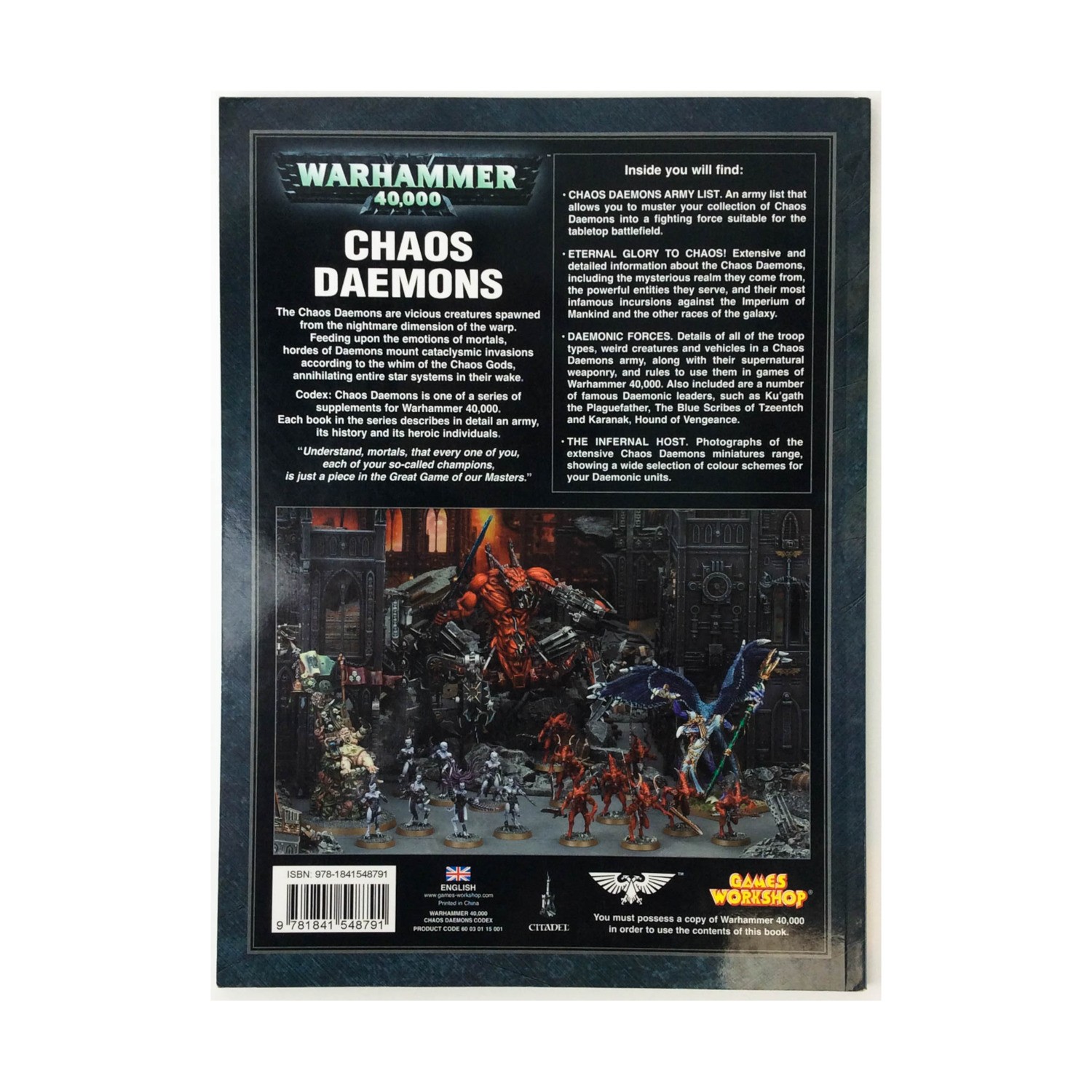 GW Warhammer 40K Codex Chaos Daemons (4th Ed) EX