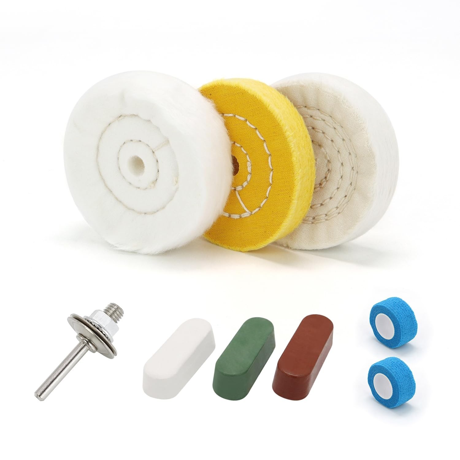 3inch Buffing Polishing Wheel with 1/4 Shank for Drill, 3/8 Arbor Hole,Soft/F...