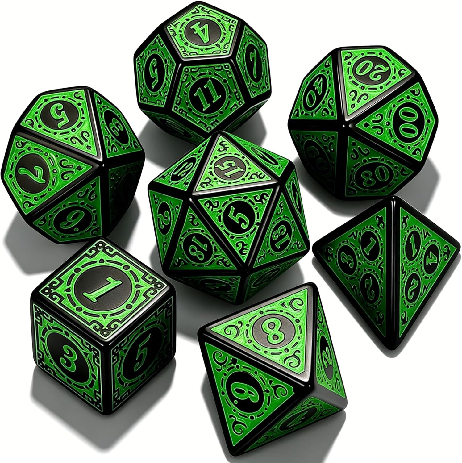 7Pcs Polyhedral Dice Set for Dungeon and Dragons MTG Table Games | Acrylic Role