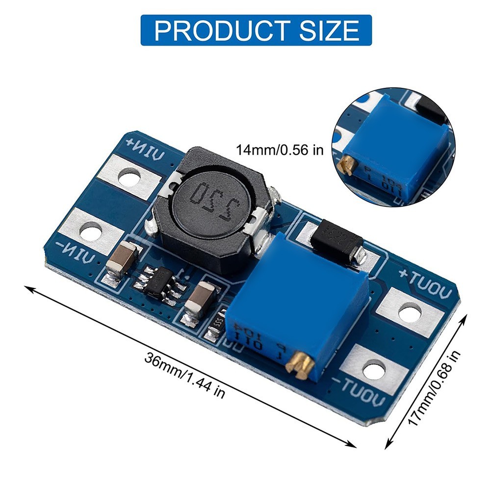 10pcs DC DC Boost Converter Adjustable Output 5V 9V 12V 18V 24V