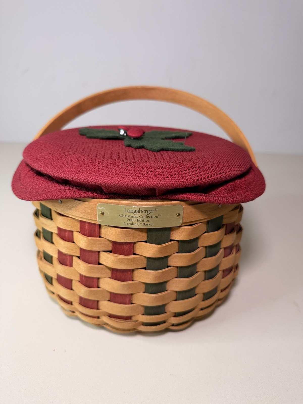 Vintage Longaberger 2003 Christmas Collection Caroling Basket 10F24