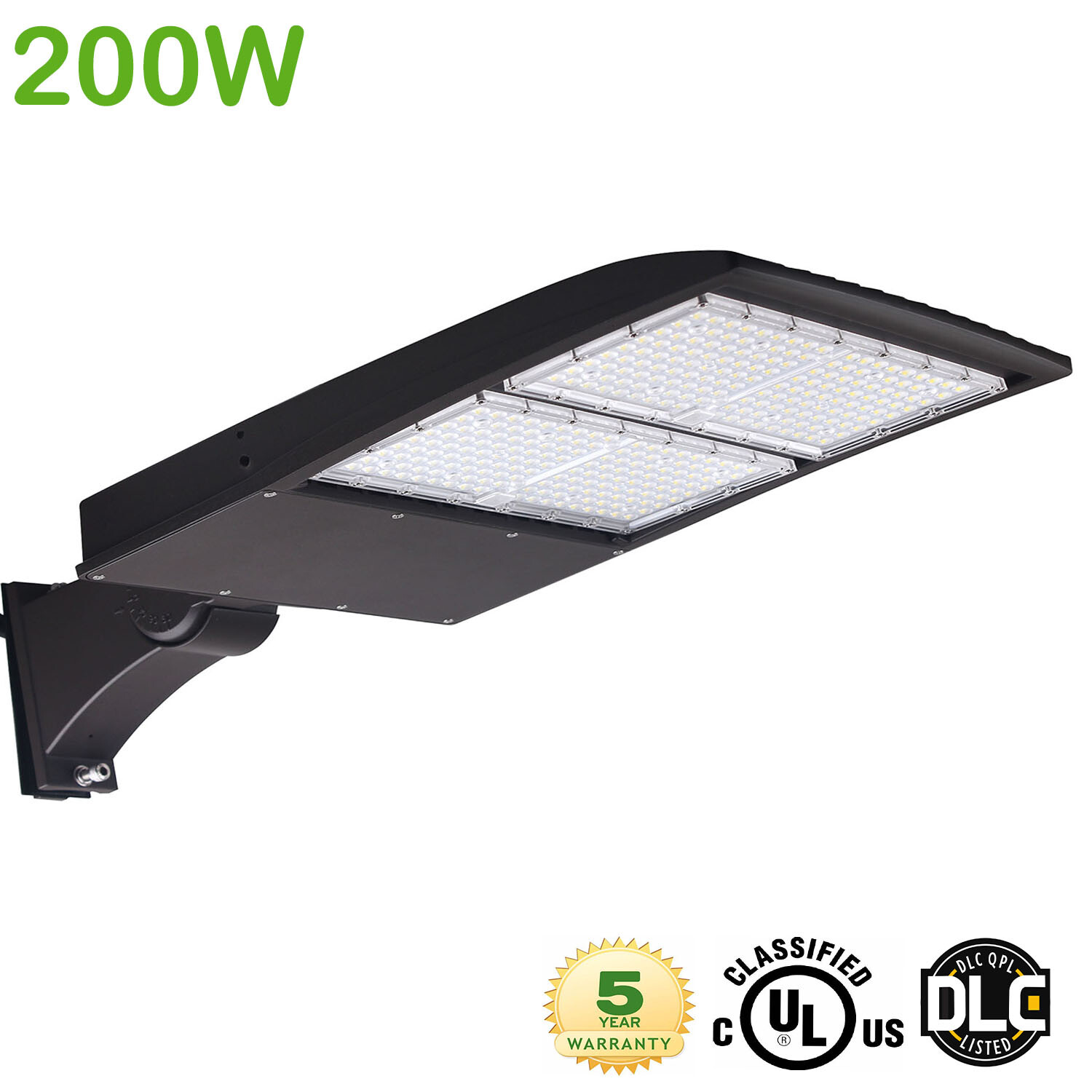 200W LED Parking Lot Lights Shoebox Pole Area Lights with Direct Arms Mount 277V